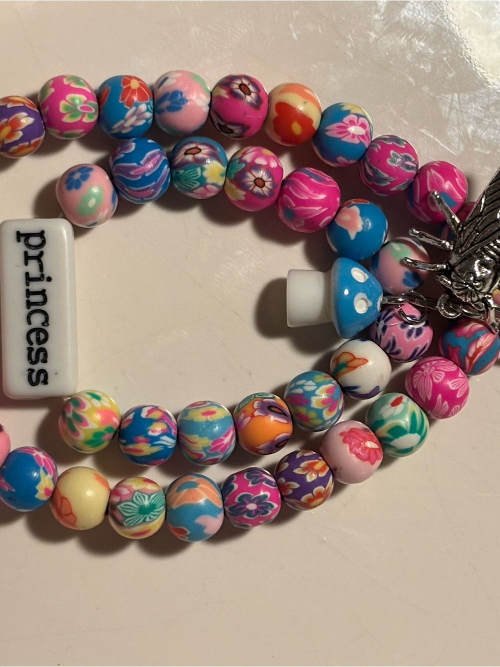 Floral Beaded Keychain - Multicolor